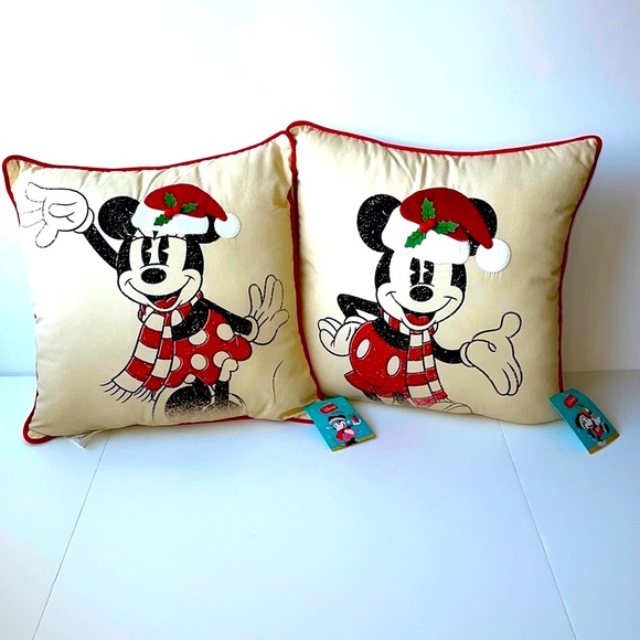 Disney Other - Disney Mickey and Minnie Mouse Christmas pillows